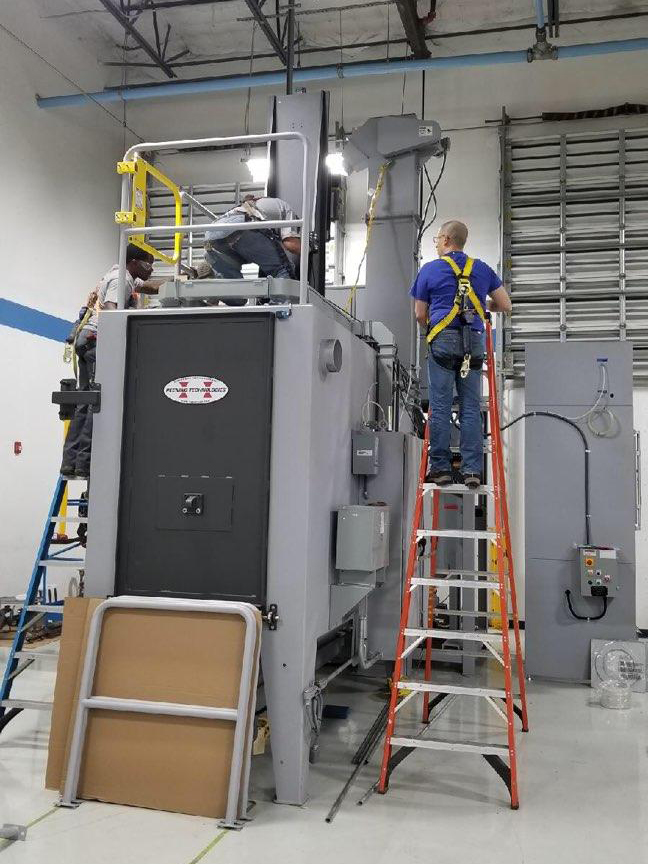 equipment maintenance on ladder