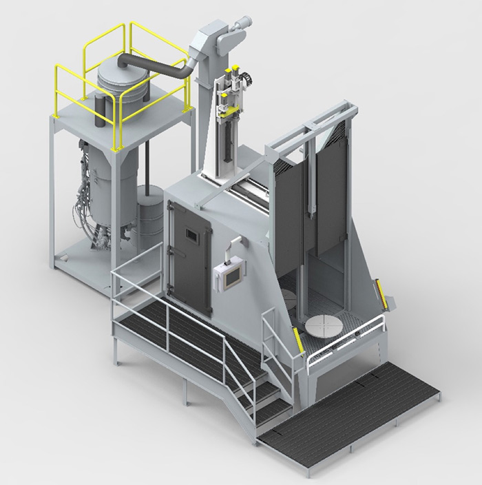 model 313 g c cnc shot peen render